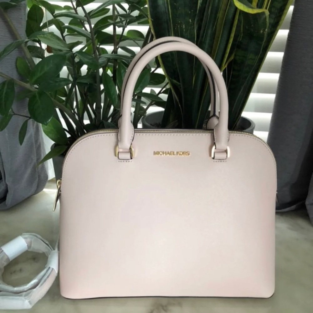 Michael Kors Cindy Large Dome Satchel Powder Blush